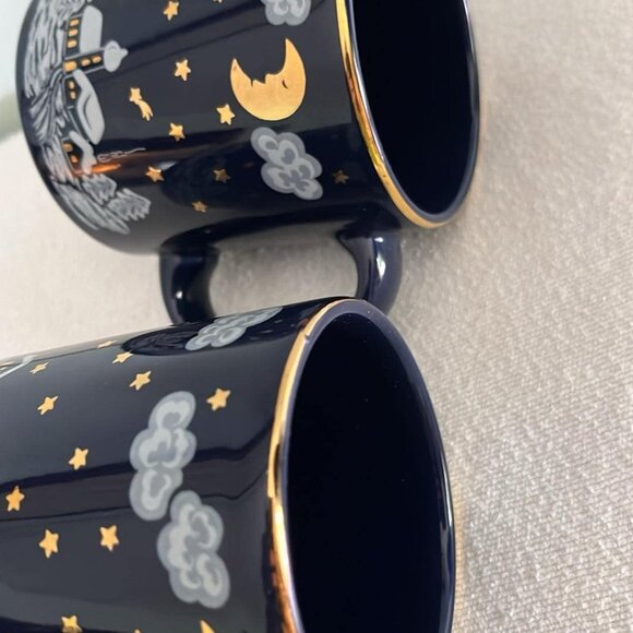 Waechtersbach, W. Germany WINTER DREAMS Blue with Gold accents/ PAIR - 2 - Mugs - Picture 6 of 9